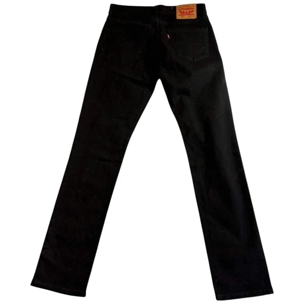 Levi's 511‎ Slim Fit Straight Jeans Mens 32x34 (32x33.5) Black Denim Dark Wash